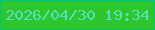 文字の大きさ：5、枠の色：03c27b、背景の色：2fc52d、文字の色：51e3be 無料ブログパーツのブログ時計