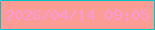 文字の大きさ：4、枠の色：03c2c6、背景の色：fb9c95、文字の色：f79bdf 無料ブログパーツのブログ時計