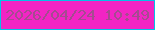 文字の大きさ：2、枠の色：03c2e7、背景の色：f225c4、文字の色：a54b90 無料ブログパーツのブログ時計