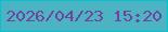 文字の大きさ：3、枠の色：03c3d1、背景の色：4cb3c3、文字の色：70439d 無料ブログパーツのブログ時計