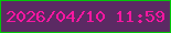 文字の大きさ：4、枠の色：03c509、背景の色：5b2a63、文字の色：fa17a1 無料ブログパーツのブログ時計