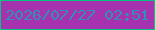 文字の大きさ：2、枠の色：03c582、背景の色：a632af、文字の色：3191b4 無料ブログパーツのブログ時計