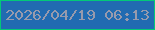 文字の大きさ：4、枠の色：03c978、背景の色：216bb1、文字の色：979aad 無料ブログパーツのブログ時計
