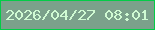 文字の大きさ：4、枠の色：03cc47、背景の色：7ba18b、文字の色：d0fad3 無料ブログパーツのブログ時計