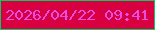 文字の大きさ：3、枠の色：03cc61、背景の色：d80041、文字の色：e64fe2 無料ブログパーツのブログ時計