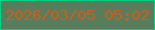 文字の大きさ：5、枠の色：03ce81、背景の色：597d5c、文字の色：cb5f1b 無料ブログパーツのブログ時計