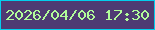 文字の大きさ：3、枠の色：03ceed、背景の色：4e3a73、文字の色：b1fc9a 無料ブログパーツのブログ時計