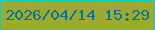 文字の大きさ：2、枠の色：03d0c9、背景の色：99ab32、文字の色：0c7292 無料ブログパーツのブログ時計