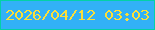 文字の大きさ：2、枠の色：03d1a7、背景の色：32b1f7、文字の色：fbdf39 無料ブログパーツのブログ時計