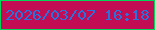 文字の大きさ：3、枠の色：03d659、背景の色：c20c53、文字の色：2772dc 無料ブログパーツのブログ時計