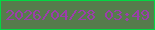 文字の大きさ：1、枠の色：03d743、背景の色：567c4c、文字の色：9b3eaa 無料ブログパーツのブログ時計