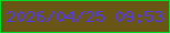 文字の大きさ：2、枠の色：03d926、背景の色：695617、文字の色：543ddd 無料ブログパーツのブログ時計