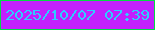 文字の大きさ：4、枠の色：03da46、背景の色：c220fd、文字の色：2eceff 無料ブログパーツのブログ時計