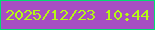 文字の大きさ：2、枠の色：03dc72、背景の色：a74ec2、文字の色：b5f915 無料ブログパーツのブログ時計
