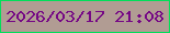 文字の大きさ：4、枠の色：03de5a、背景の色：b19c93、文字の色：750785 無料ブログパーツのブログ時計