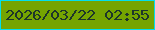 文字の大きさ：2、枠の色：03deed、背景の色：75a401、文字の色：1d352a 無料ブログパーツのブログ時計