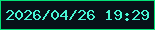 文字の大きさ：1、枠の色：03e076、背景の色：071118、文字の色：47f8d5 無料ブログパーツのブログ時計