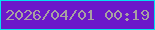 文字の大きさ：4、枠の色：03e0f1、背景の色：6b18ca、文字の色：a8a0a2 無料ブログパーツのブログ時計
