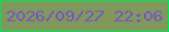 文字の大きさ：2、枠の色：03e154、背景の色：80985b、文字の色：7854c4 無料ブログパーツのブログ時計