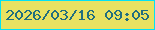 文字の大きさ：2、枠の色：03e1f4、背景の色：e8e261、文字の色：216e7e 無料ブログパーツのブログ時計