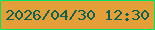 文字の大きさ：1、枠の色：03e263、背景の色：e59f39、文字の色：0c6252 無料ブログパーツのブログ時計