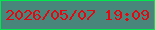 文字の大きさ：4、枠の色：03e64d、背景の色：48857b、文字の色：e20710 無料ブログパーツのブログ時計