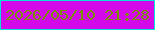 文字の大きさ：3、枠の色：03e6d7、背景の色：d409e9、文字の色：7c8d0a 無料ブログパーツのブログ時計