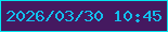 文字の大きさ：1、枠の色：03e6f1、背景の色：451960、文字の色：12bfee 無料ブログパーツのブログ時計