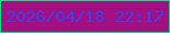 文字の大きさ：5、枠の色：03e880、背景の色：a41082、文字の色：3d40e9 無料ブログパーツのブログ時計