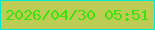 文字の大きさ：2、枠の色：03e8cf、背景の色：bccc54、文字の色：3be30a 無料ブログパーツのブログ時計