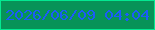 文字の大きさ：1、枠の色：03e992、背景の色：079358、文字の色：1c5cf8 無料ブログパーツのブログ時計