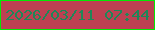 文字の大きさ：2、枠の色：03ea03、背景の色：bd4152、文字の色：1e8758 無料ブログパーツのブログ時計