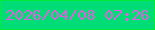 文字の大きさ：2、枠の色：03ea3b、背景の色：00dd77、文字の色：e45fde 無料ブログパーツのブログ時計