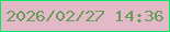 文字の大きさ：2、枠の色：03eb66、背景の色：e3b9c7、文字の色：679c5d 無料ブログパーツのブログ時計