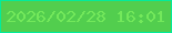 文字の大きさ：5、枠の色：03eb9a、背景の色：52ce4e、文字の色：73e85b 無料ブログパーツのブログ時計
