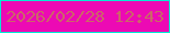 文字の大きさ：2、枠の色：03ebd2、背景の色：ec0ab4、文字の色：cc6668 無料ブログパーツのブログ時計