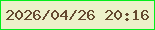 文字の大きさ：3、枠の色：03ed1b、背景の色：ecf0ca、文字の色：64492f 無料ブログパーツのブログ時計