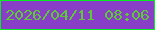 文字の大きさ：1、枠の色：03ed21、背景の色：893ec7、文字の色：5dc938 無料ブログパーツのブログ時計