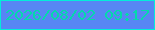 文字の大きさ：4、枠の色：03edd9、背景の色：5786f4、文字の色：04d9ab 無料ブログパーツのブログ時計