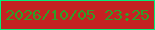 文字の大きさ：3、枠の色：03ee79、背景の色：c42222、文字の色：2e9f27 無料ブログパーツのブログ時計