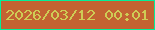 文字の大きさ：1、枠の色：03ef99、背景の色：c36332、文字の色：cecc55 無料ブログパーツのブログ時計