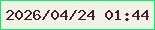 文字の大きさ：4、枠の色：03f072、背景の色：f1f2e4、文字の色：451e33 無料ブログパーツのブログ時計