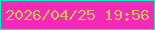 文字の大きさ：3、枠の色：03f2c5、背景の色：f429b6、文字の色：cec65d 無料ブログパーツのブログ時計