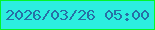 文字の大きさ：1、枠の色：03f52a、背景の色：2ceee0、文字の色：2770a6 無料ブログパーツのブログ時計