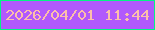 文字の大きさ：2、枠の色：03f584、背景の色：b159fc、文字の色：fcbfaa 無料ブログパーツのブログ時計
