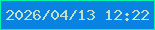 文字の大きさ：3、枠の色：03f5a8、背景の色：0982e1、文字の色：bfe1cc 無料ブログパーツのブログ時計
