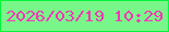 文字の大きさ：3、枠の色：03f63c、背景の色：79f689、文字の色：f636b7 無料ブログパーツのブログ時計