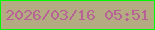 文字の大きさ：3、枠の色：03f804、背景の色：b5ab82、文字の色：b76294 無料ブログパーツのブログ時計