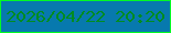 文字の大きさ：1、枠の色：03f924、背景の色：0779ae、文字の色：028c20 無料ブログパーツのブログ時計