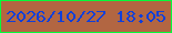 文字の大きさ：2、枠の色：03fb39、背景の色：b26642、文字の色：0f3fdb 無料ブログパーツのブログ時計